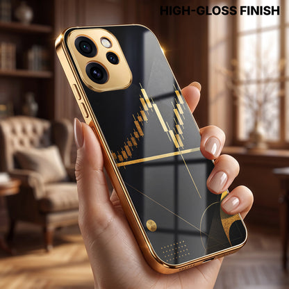 Oppo Reno 15 Pro Mini 5G Trading Candles Gold Electroplated Glass Phone Back Case