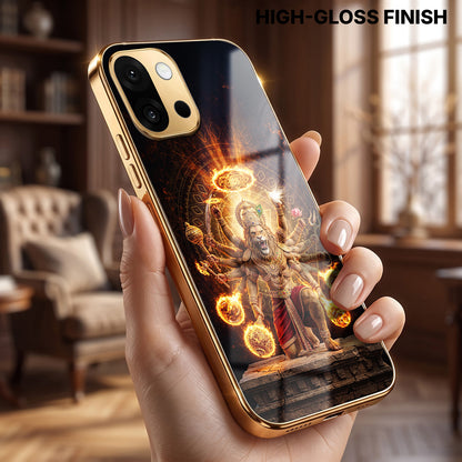 OnePlus 13s 5G Lord Narasimha Gold Electroplated Glass Phone Back Case