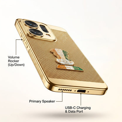 Oppo Reno 14 5G Tri-Color Satyamev Jayate Mesh Electroplated Heat Dissipation Case