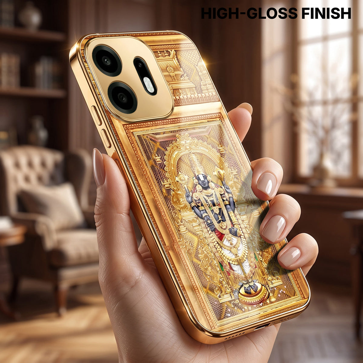 OnePlus N6 5G Premium Heritage Gold Electroplated Glass Phone Back Case