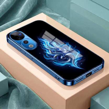 Vivo V40 Pro 5G Blue Flame OM Blue Electroplated Glass Phone Back Case