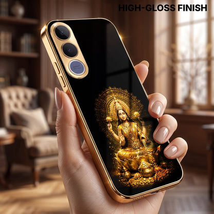 Vivo V70 FE 5G Golden Maa Lakshmi Gold Electroplated Glass Phone Back Case