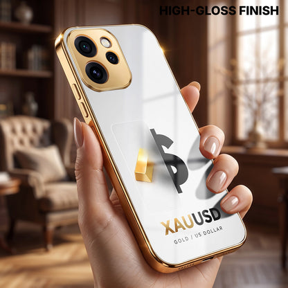 Oppo Reno 15 Pro Mini 5G Luxury XAU/USD Gold Electroplated Glass Phone Back Case