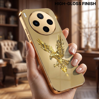 Vivo X300 5G Golden Eagle Gold Electroplated Glass Phone Back Case