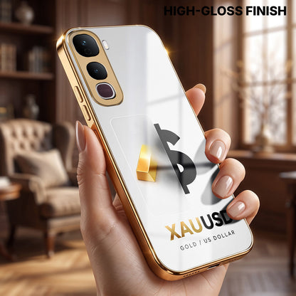 Vivo Y400 Pro 5G Luxury XAU/USD Gold Electroplated Glass Phone Back Case