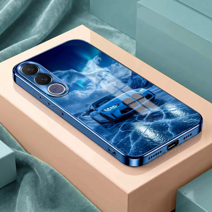 Vivo V70 FE 5G Ice Dragon GT Blue Electroplated Glass Phone Back Case