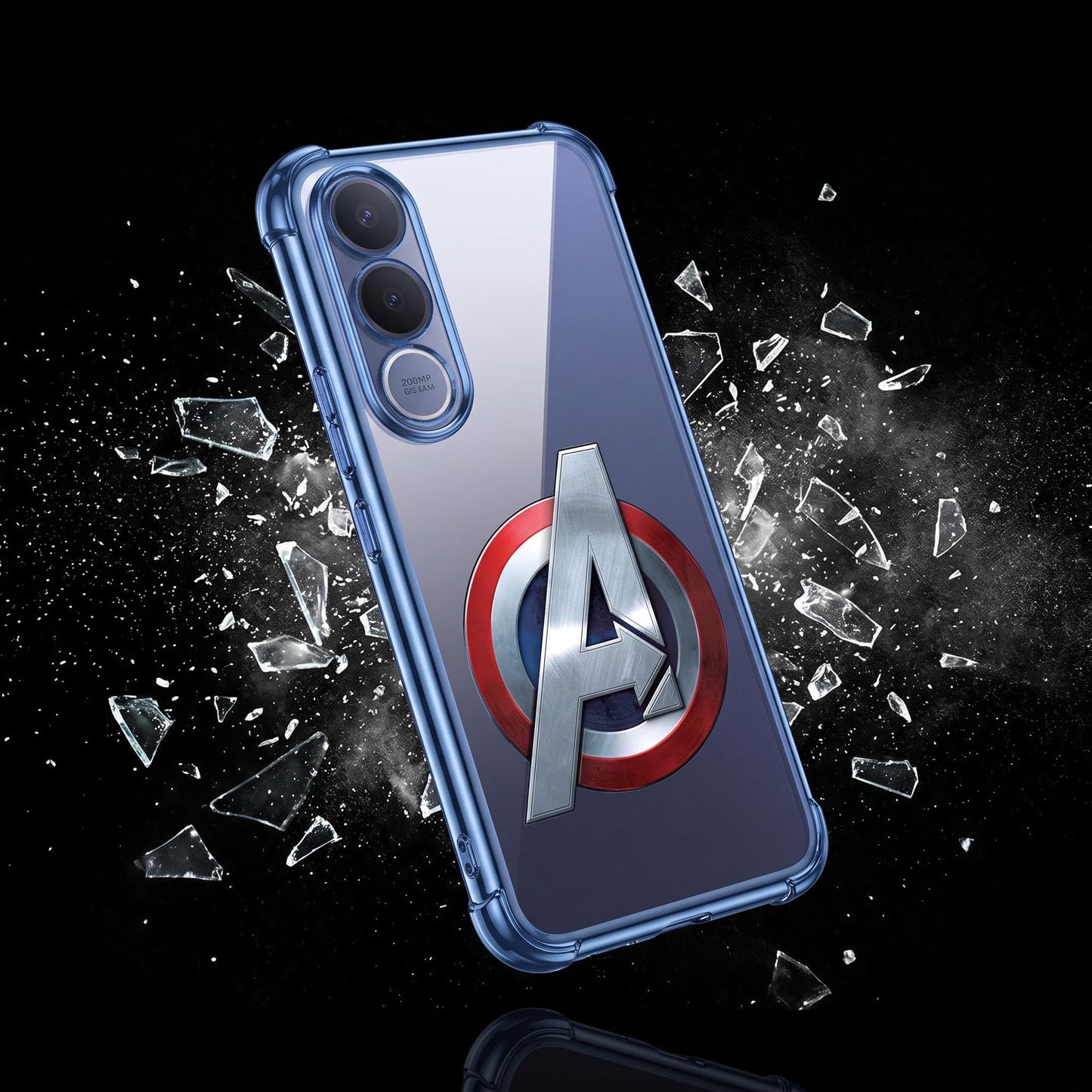 Vivo V70 FE 5G Premium 3D Spot UV Avengers Sticker Shockproof Airbags Case