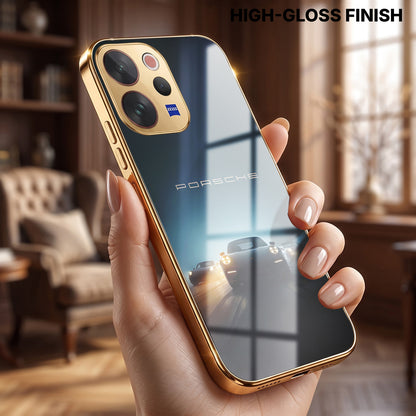 Vivo V70 5G Porsche Luxury Gold Electroplated Glass Phone Back Case