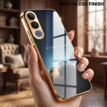 Vivo V70 Fe Porsche Luxury Gold Electroplated Glass Phone Back Case