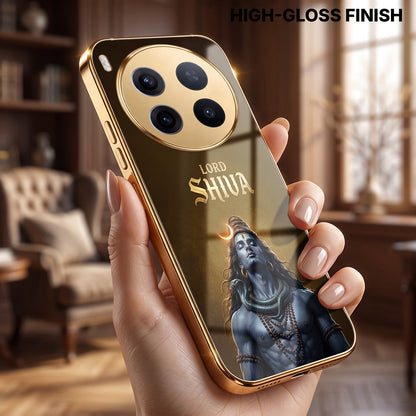 Vivo X300 Pro 5G Lord Shiva Gold Electroplated Glass Phone Back Case