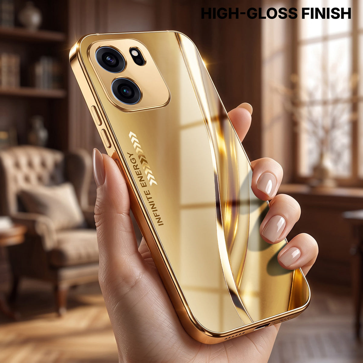 OnePlus Nord CE6 5G Luxury Infinity Energy Gold Electroplated Glass Phone Case