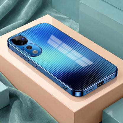 Vivo V40 Pro 5G Aureon X1 Blue Electroplated Glass Phone Back Case
