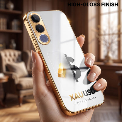 Vivo V70 FE 5G Luxury XAU/USD Gold Electroplated Glass Phone Back Case