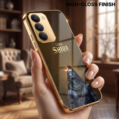 Redmi 15 5G Lord Shiva Gold Electroplated Glass Phone Back Case