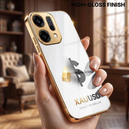 Oppo Reno 14 5G Luxury XAU/USD Gold Electroplated Glass Phone Back Case