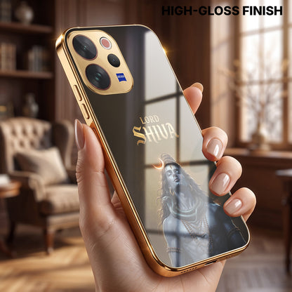 Vivo V70 5G Lord Shiva Gold Electroplated Glass Phone Back Case