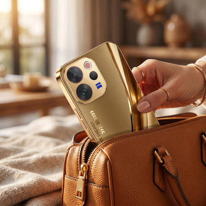 Vivo V70 5G Luxury Infinity Energy Gold Electroplated Glass Phone Case