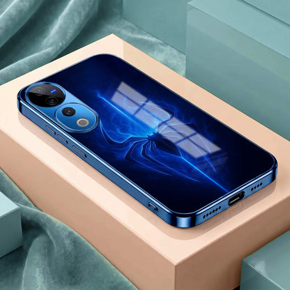 Vivo V40 Pro 5G Neon Spider Blue Electroplated Glass Phone Back Case