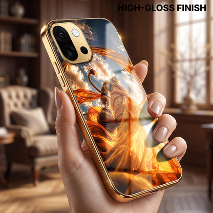OnePlus 13s 5G Divine Hanuman Gold Electroplated Glass Phone Back Case