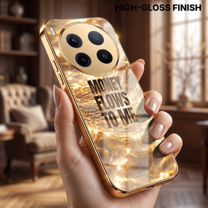 Vivo X300 Pro 5G Money Flows To Me Gold Electroplated Glass Phone Back Case