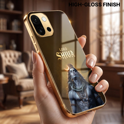 OnePlus 13s 5G Lord Shiva Gold Electroplated Glass Phone Back Case