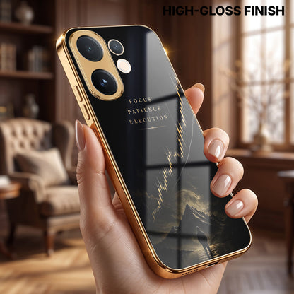Vivo V60 5G Focus Gold Electroplated Glass Phone Back Case