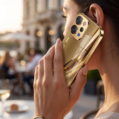 Vivo V70 5G Luxury Infinity Energy Gold Electroplated Glass Phone Case