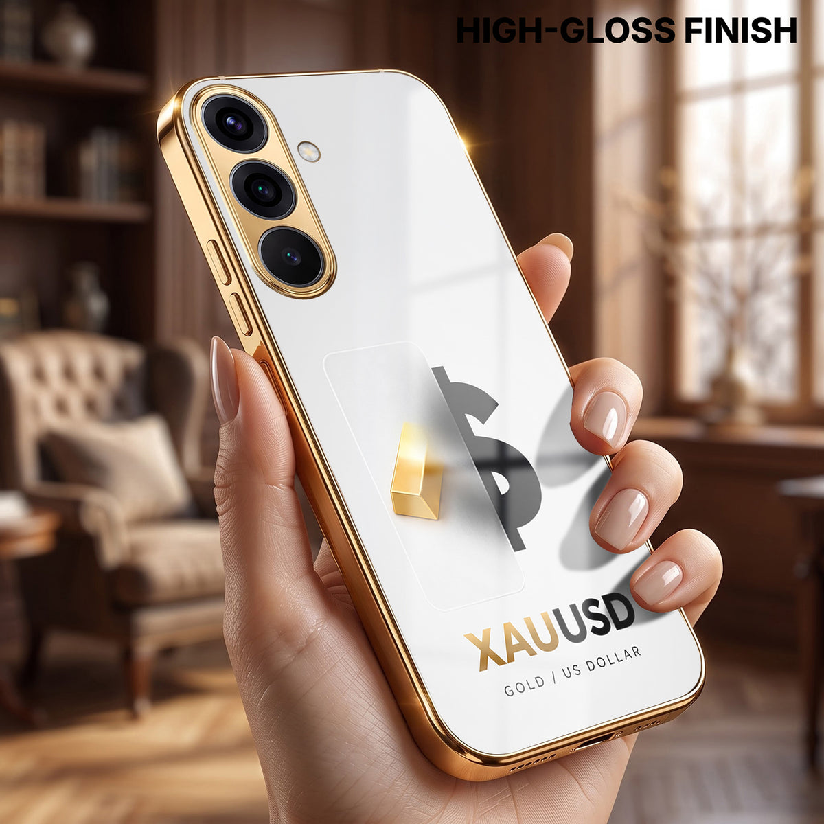 Samsung Galaxy A36 5G Luxury XAU/USD Gold Electroplated Glass Phone Back Case