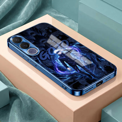 Vivo V70 FE 5G Jujutsu Kaisen Blue Electroplated Glass Phone Back Case