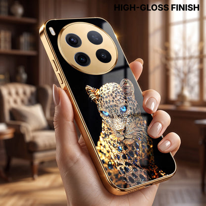 Vivo X300 Pro 5G Panther Gold Electroplated Glass Phone Back Case