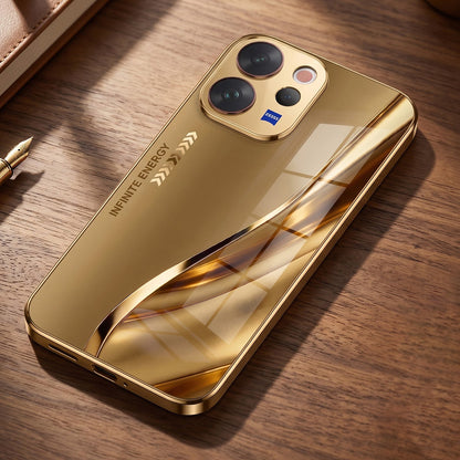 Vivo V70 5G Luxury Infinity Energy Gold Electroplated Glass Phone Case