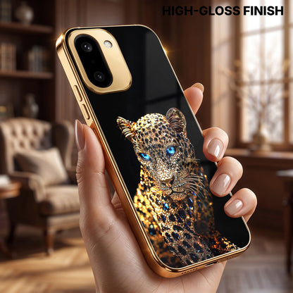 OnePlus 15R 5G Panther Gold Electroplated Glass Phone Back Case