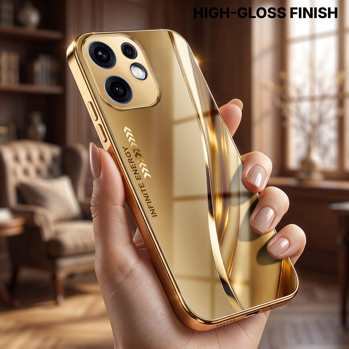Oppo Reno 16 5G Luxury Infinity Energy Gold Electroplated Glass Phone Case