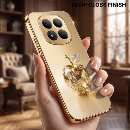 Redmi Note 15 Pro+ 5G Golden Apple Gold Electroplated Glass Phone Back Case