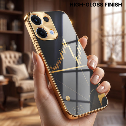 Oppo Reno 13 5G Trading Candles Gold Electroplated Glass Phone Back Case