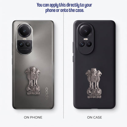 Oppo Reno 10 5G Compatible Satyamev Jayate 3D Metal Emblem Sticker