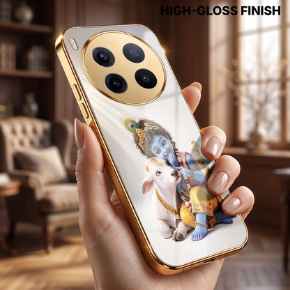 Vivo X300 Pro 5G Bal Krishna Blessings Gold Electroplated Glass Phone Back Case