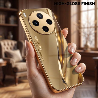 Vivo X300 5G Luxury Infinity Energy Gold Electroplated Glass Phone Case