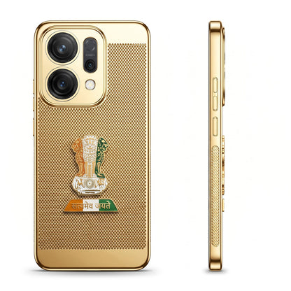Oppo Reno 14 5G Tri-Color Satyamev Jayate Mesh Electroplated Heat Dissipation Case