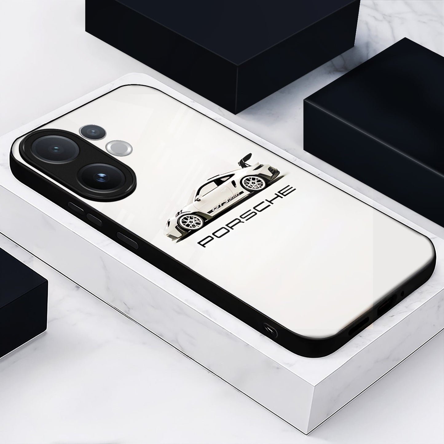 Vivo V60 5G Phone case with Porsche logo on a white surface