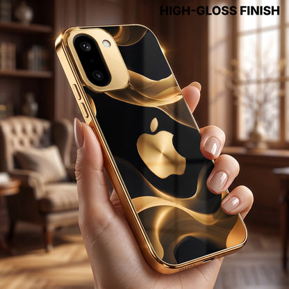 OnePlus 15R 5G Luxury Wave Gold Electroplated Glass Phone Back Case