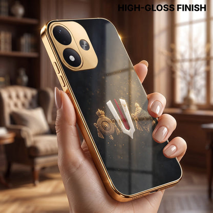 Redmi Note 17 5G Royal Heritage Edition Gold Electroplated Glass Phone Back Case