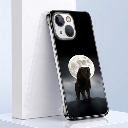 iPhone 15 5G Lunar Lion Black Printed  Frameless Back Case