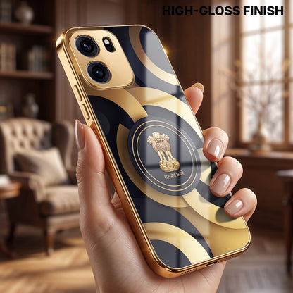 OnePlus Nord CE6 5G Royal Emblem Gold Electroplated Glass Phone Back Case