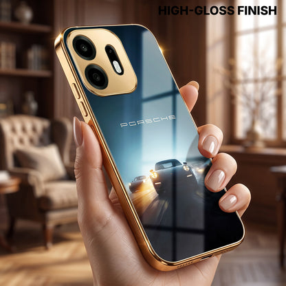 OnePlus N6 5G Porsche Luxury Gold Electroplated Glass Phone Back Case