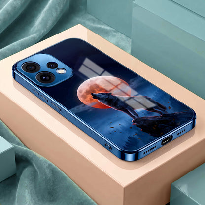 Oppo Reno 15 5G Lunar Wolf Blue Electroplated Glass Phone Back Case