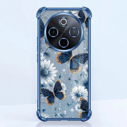 Vivo T4 5G Blue Butterfly Floral Airbags Printed Back Case