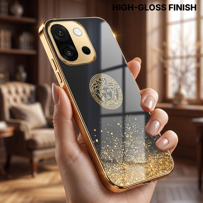 OnePlus 13s 5G Medusa Head Gold Electroplated Glass Phone Back Case