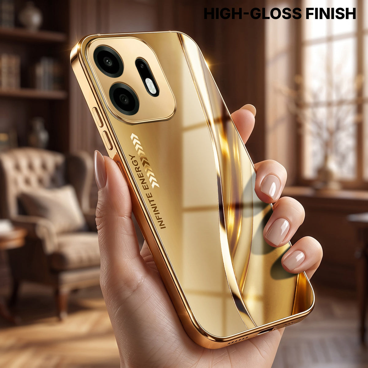 OnePlus N6 5G Luxury Infinity Energy Gold Electroplated Glass Phone Case
