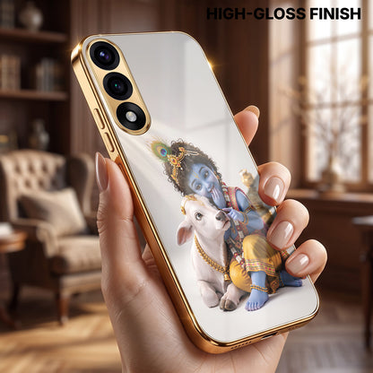 OnePlus Nord 5 5G Bal Krishna Blessings Gold Electroplated Glass Phone Back Case